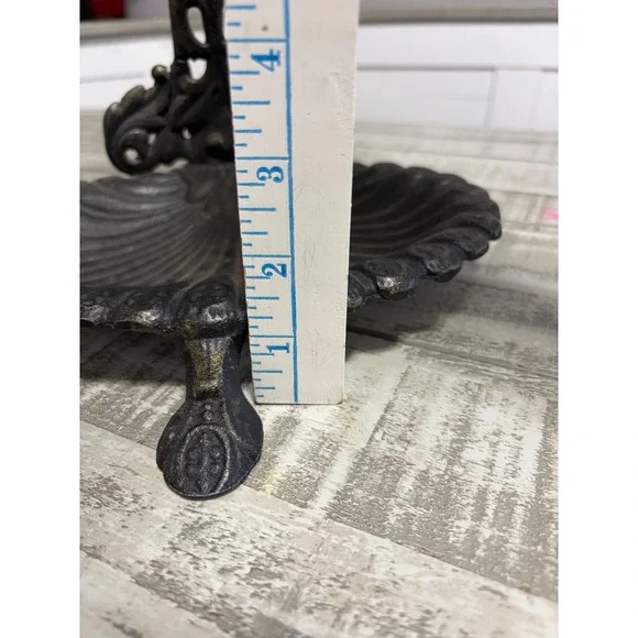 Vintage Cast Iron Royal Brand Umbrella Holder Hand Towel Rack Shell Victorian - Picture 8 of 9